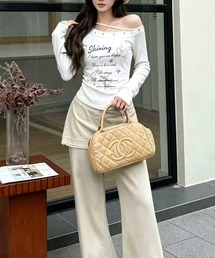 HALEY PESCA/スタッズ付き ペガサス プリント 長袖カットソー