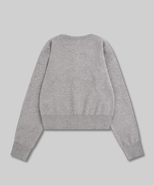 DOLPHIN WAVE APPAREL(ドルフィンウェーブアパレル)の「DOLPHIN ウィメンズ セミクロップド ラウンドネック ソフトウール カーディガン メランジグレー(カーディガン/ボレロ・レディース・ヘザーグレー・FREE)」の2枚目の写真
