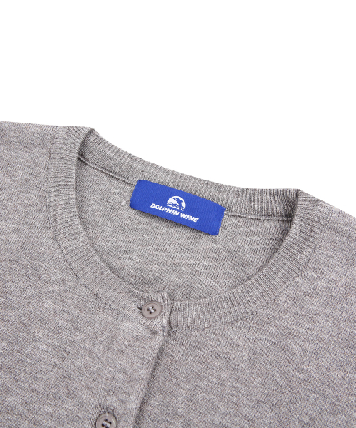DOLPHIN WAVE APPAREL(ドルフィンウェーブアパレル)の「DOLPHIN ウィメンズ セミクロップド ラウンドネック ソフトウール カーディガン メランジグレー(カーディガン/ボレロ・レディース・ヘザーグレー・FREE)」の3枚目の写真
