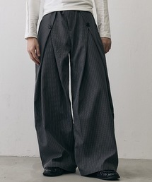 Grunge Stripe Loose Wide Slacks / グランジ ストライプ ルーズワイドスラックス