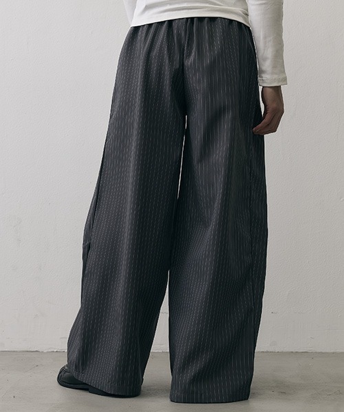 Shoowtime(ショウタイム)の「Grunge Stripe Loose Wide Slacks / グランジ ストライプ ルーズワイドスラックス(スラックス・メンズ・グレー/ブラック・X-LARGE/LARGE/MEDIUM)」の15枚目の写真