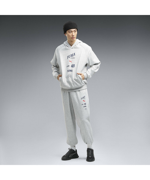PUMA（プーマ）の「PUMA プーマ メンズ ESS エレベーテッド ミックス ロゴ フーディ（パーカー・メンズ・ダークブラウン系/ブラック系/ライトグレー・MEDIUM/LARGE/XX-LARGE/X-LARGE/SMALL）」の13枚目の写真