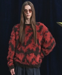 《UNISEX》ジオメトリックジャガードプライムオーバーシャギーニットセーター/Geometric Jacquard Prime-Over Shaggy Knit Sweater【MAISON SPECIAL/メゾンスペシャル】