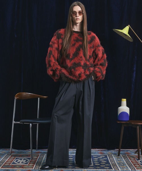 MAISON SPECIAL(メゾンスペシャル)の「《UNISEX》ジオメトリックジャガードプライムオーバーシャギーニットセーター/Geometric Jacquard Prime-Over Shaggy Knit Sweater【MAISON SPECIAL/メゾンスペシャル】(ニット/セーター・メンズ・ブルー/レッド・0/2/1)」の11枚目の写真
