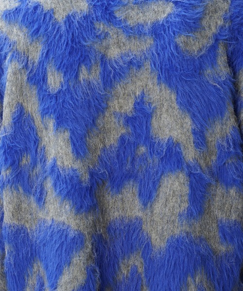 MAISON SPECIAL(メゾンスペシャル)の「《UNISEX》ジオメトリックジャガードプライムオーバーシャギーニットセーター/Geometric Jacquard Prime-Over Shaggy Knit Sweater【MAISON SPECIAL/メゾンスペシャル】(ニット/セーター・メンズ・ブルー/レッド・0/2/1)」の8枚目の写真