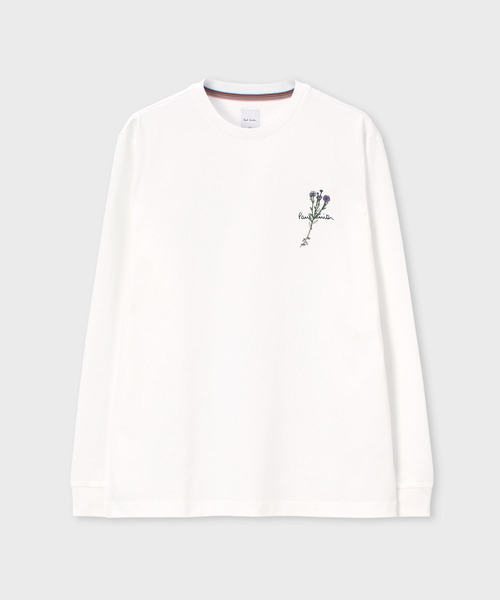 タグ付 ポールスミス プリントコンビネーション カットソー Tシャツ 異素材 M Paul Smith｜ポールスミスのTシャツ/カットソー（前面プリント）通販