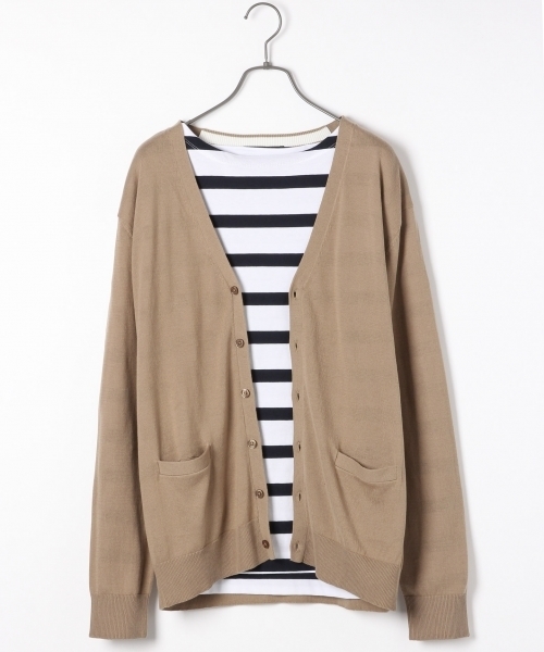 RAGEBLUE（レイジブルー）の「＜GIZA綿使用＞Vカーデ長袖/711475（ニット/セーター・メンズ・ホワイト/ブルー/グレー/ネイビー/ベージュ・MEDIUM/LARGE）」の3枚目の写真