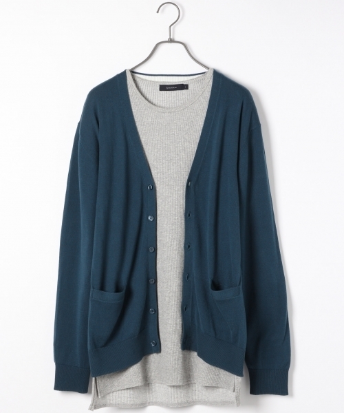 RAGEBLUE（レイジブルー）の「＜GIZA綿使用＞Vカーデ長袖/711475（ニット/セーター・メンズ・ホワイト/ブルー/グレー/ネイビー/ベージュ・MEDIUM/LARGE）」の5枚目の写真