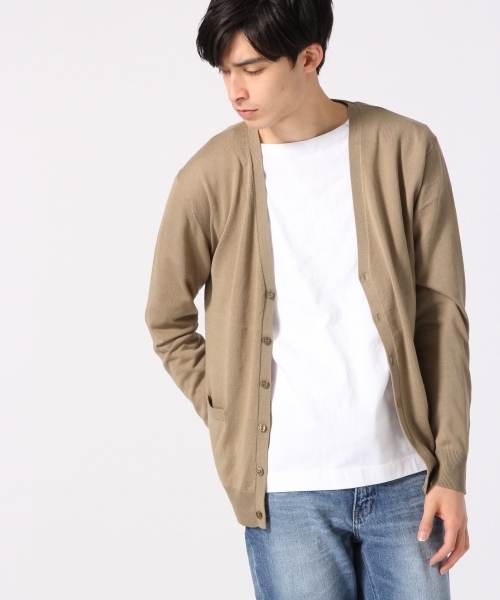 RAGEBLUE（レイジブルー）の「＜GIZA綿使用＞Vカーデ長袖/711475（ニット/セーター・メンズ・ホワイト/ブルー/グレー/ネイビー/ベージュ・MEDIUM/LARGE）」の17枚目の写真