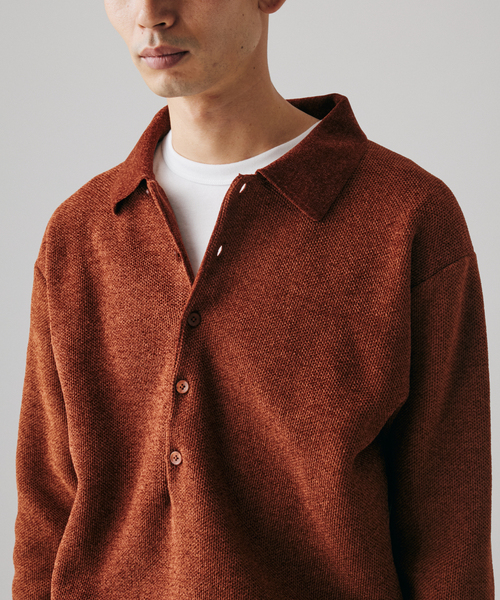 JOURNAL STANDARD（ジャーナルスタンダード）の「シェニール ピケ ニット ポロ（ニット/セーター・メンズ・チャコールグレー/ブラウン系その他/ラスタ・MEDIUM/LARGE）」の14枚目の写真