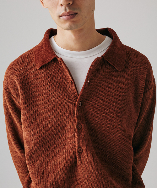 JOURNAL STANDARD（ジャーナルスタンダード）の「シェニール ピケ ニット ポロ（ニット/セーター・メンズ・チャコールグレー/ブラウン系その他/ラスタ・MEDIUM/LARGE）」の15枚目の写真