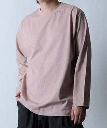 JUSTHANG（ジャストハング）の「ピグメントウォッシュ オーバーサイズ ロングスリーブ [レッドビーン]（Tシャツ/カットソー）」
