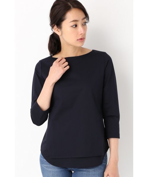 FIGARO Paris（フィガロパリ）の「トリコット 2枚重ねプルオーバー◆（Tシャツ/カットソー・レディース・ネイビー/オレンジ/ホワイト・FREE）」の3枚目の写真