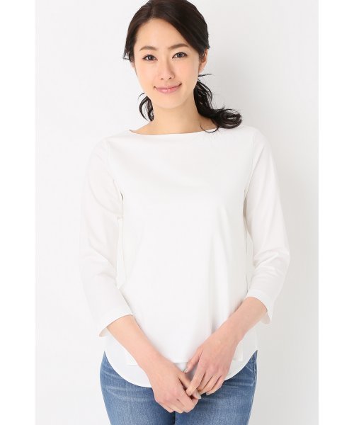 FIGARO Paris（フィガロパリ）の「トリコット 2枚重ねプルオーバー◆（Tシャツ/カットソー・レディース・ネイビー/オレンジ/ホワイト・FREE）」の2枚目の写真