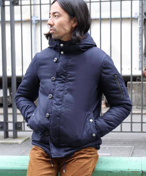 coen（コーエン）の「中綿N-3Bフーデッドジャケット（ダウンジャケット/コート・メンズ・ネイビー/ダークグレー・MEDIUM/LARGE/SMALL/X-LARGE）」の21枚目の写真