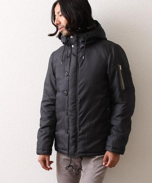 coen（コーエン）の「中綿N-3Bフーデッドジャケット（ダウンジャケット/コート・メンズ・ネイビー/ダークグレー・MEDIUM/LARGE/SMALL/X-LARGE）」の14枚目の写真