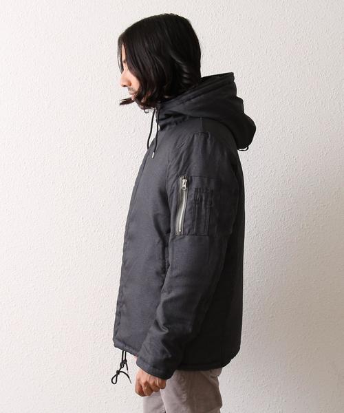 coen（コーエン）の「中綿N-3Bフーデッドジャケット（ダウンジャケット/コート・メンズ・ネイビー/ダークグレー・MEDIUM/LARGE/SMALL/X-LARGE）」の16枚目の写真