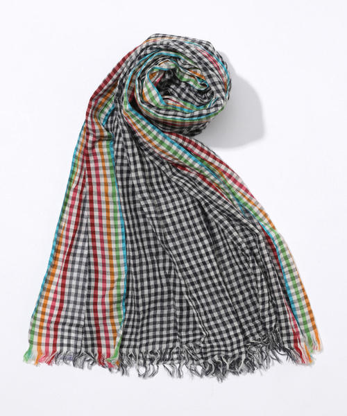 FalieroSartiファリエロサルティチェック柄白ストールシルクコットン春夏 Faliero Sarti（ファリエロサルティ）の「Faliero Sarti