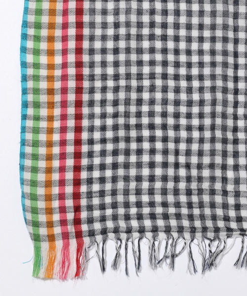 FalieroSartiファリエロサルティチェック柄白ストールシルクコットン春夏 Faliero Sarti（ファリエロサルティ）の「Faliero Sarti
