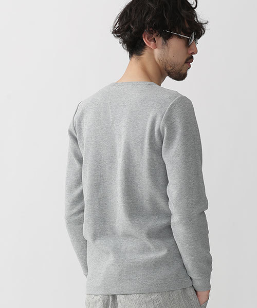 NANO universe(ナノユニバース)の「ワッフルクルーネックLS(Tシャツ/カットソー・メンズ・ネイビー/ホワイト/トップグレー/ブラック・SMALL/MEDIUM/LARGE/X-LARGE)」の10枚目の写真