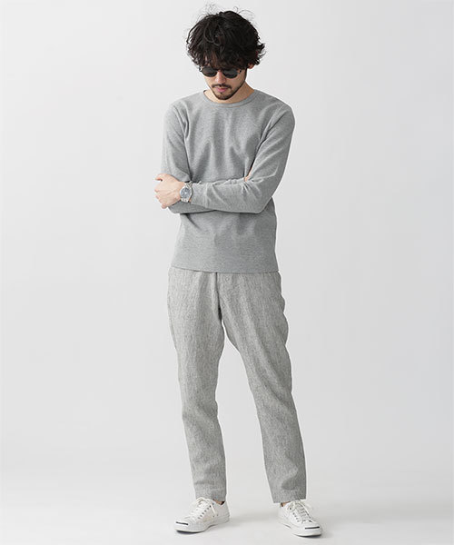 NANO universe(ナノユニバース)の「ワッフルクルーネックLS(Tシャツ/カットソー・メンズ・ネイビー/ホワイト/トップグレー/ブラック・SMALL/MEDIUM/LARGE/X-LARGE)」の13枚目の写真