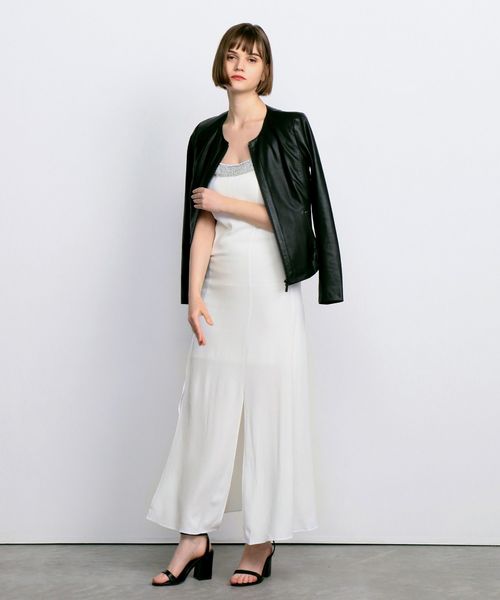ARMANI EXCHANGE(アルマーニエクスチェンジ)の「【A|Xアルマーニ エクスチェンジ】フェイクレザー ノーカラージャケット(ノーカラージャケット・レディース・ブラック/ベージュ・SMALL/X-SMALL/MEDIUM/LARGE)」の14枚目の写真
