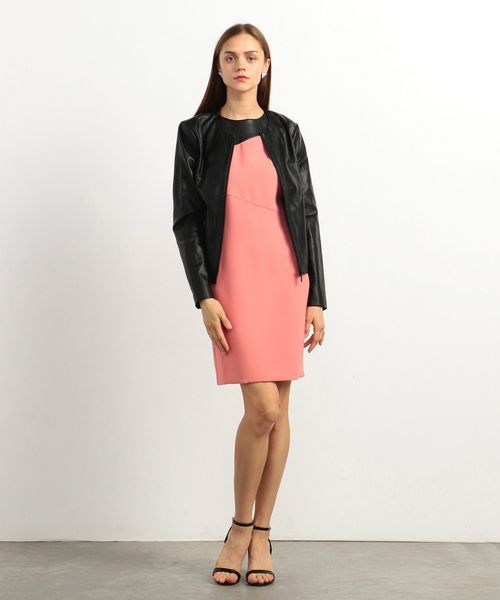 ARMANI EXCHANGE(アルマーニエクスチェンジ)の「【A|Xアルマーニ エクスチェンジ】フェイクレザー ノーカラージャケット(ノーカラージャケット・レディース・ブラック/ベージュ・SMALL/X-SMALL/MEDIUM/LARGE)」の12枚目の写真