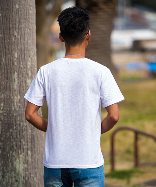 SILVER BULLET(シルバーバレット)の「『CavariA/キャバリア』スラブ天竺ヘンリーネック半袖Tシャツ(Tシャツ/カットソー・メンズ・グレー/ライトピンク/カーキ/ホワイト/ネイビー/イエロー/ブラック/オレンジ・L/M/XL)」の21枚目の写真