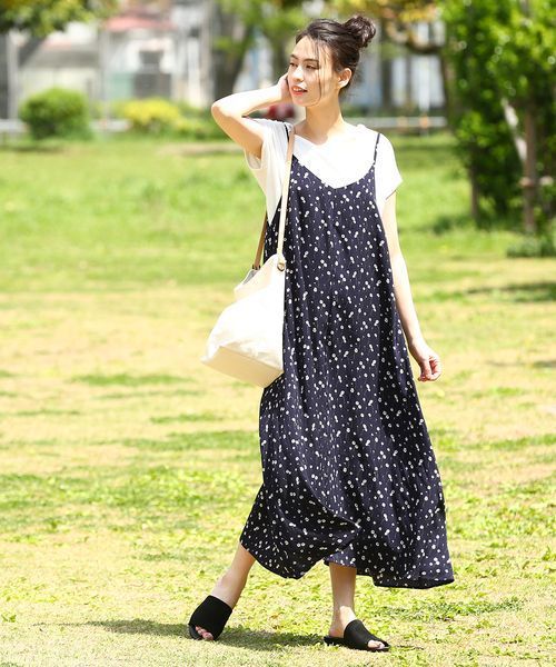 Vis ビス の 小花柄ロングキャミワンピース ワンピース Wear