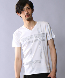 5351 POUR LES HOMMES | スパンコールスムースVネックカットソー(Tシャツ/カットソー)