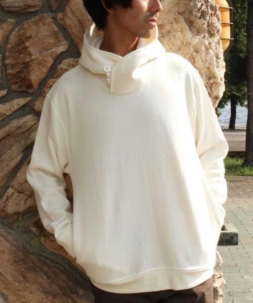 coen（コーエン）の「CVCスウェットボリュームネックパーカー（パーカー・メンズ・オフホワイト/ブラック/グレー/ワインレッド・SMALL/MEDIUM/LARGE/X-LARGE）」の2枚目の写真