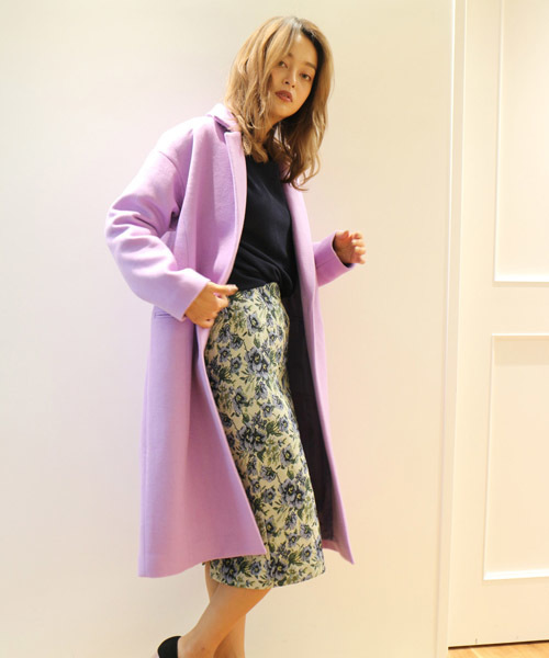 FREE'S MART（フリーズマート）の「ドロップショルダーチェスターコート（チェスターコート・レディース・ブラック/グレー/パープル・SMALL/MEDIUM）」の10枚目の写真