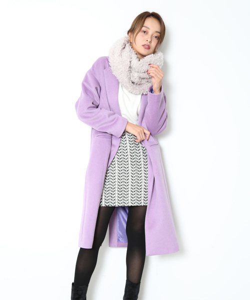 FREE'S MART（フリーズマート）の「ドロップショルダーチェスターコート（チェスターコート・レディース・ブラック/グレー/パープル・SMALL/MEDIUM）」の19枚目の写真