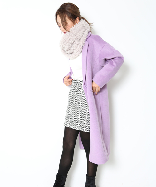 FREE'S MART（フリーズマート）の「ドロップショルダーチェスターコート（チェスターコート・レディース・ブラック/グレー/パープル・SMALL/MEDIUM）」の20枚目の写真