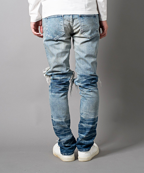 FUGA（フーガ）の「ダメージ加工ストレッチデニムパンツ（デニムパンツ・メンズ・ブルー/ライトブルー・L/M/S）」の8枚目の写真