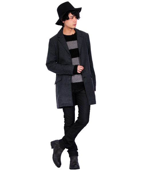 ８(eight)（エイト）の「ツイード チェスターコート ロング ジャケット ツイード（チェスターコート・メンズ・グレー/グレー系その他2/グレー系その他/チャコールグレー・X-LARGE/MEDIUM/LARGE）」の13枚目の写真