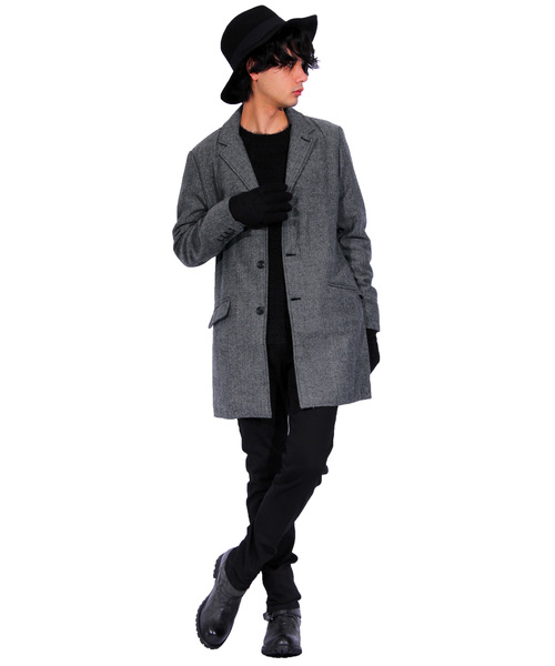 ８(eight)（エイト）の「ツイード チェスターコート ロング ジャケット ツイード（チェスターコート・メンズ・グレー/グレー系その他2/グレー系その他/チャコールグレー・X-LARGE/MEDIUM/LARGE）」の15枚目の写真