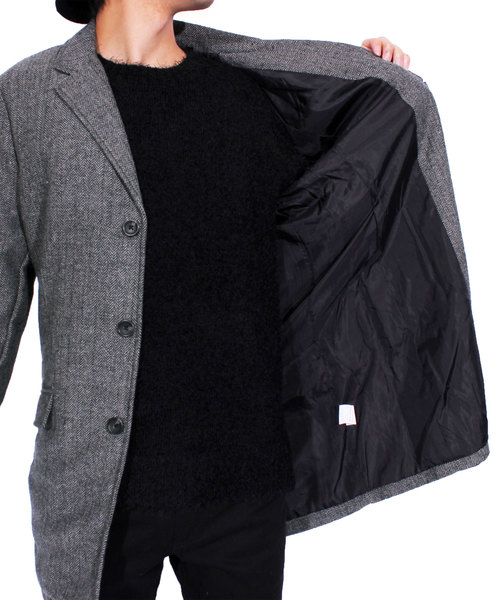 ８(eight)（エイト）の「ツイード チェスターコート ロング ジャケット ツイード（チェスターコート・メンズ・グレー/グレー系その他2/グレー系その他/チャコールグレー・X-LARGE/MEDIUM/LARGE）」の10枚目の写真