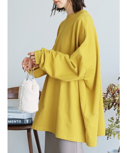 reca（レカ）の「着るだけで可愛い！大人の抜け感！ボリューム袖・ゆったりプルオーバー（スウェット・レディース・ブラック/ネイビー/グレー/オフホワイト/ベージュ/カーキ/ダークグレー/モカ/ピンク/レンガ/グレイッシュベージュ/ブラウン/ライトピンク/グリーン/コバルトブルー/キナリ/テラコッタ/マスタード/グリーン系/オレンジ/ネイビー系/ピンク系1・FREE）」の17枚目の写真