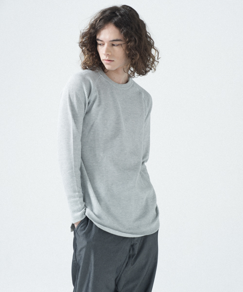 JEMORGAN(ジェーイーモーガン)の「JEMORGAN / サーマル長袖ラグランスリーブTシャツ ロング丈クルー(Tシャツ/カットソー・メンズ・ワインレッド/ホワイト/グレー/ブラック/ナチュラル・XL/M/S/L)」の1枚目の写真