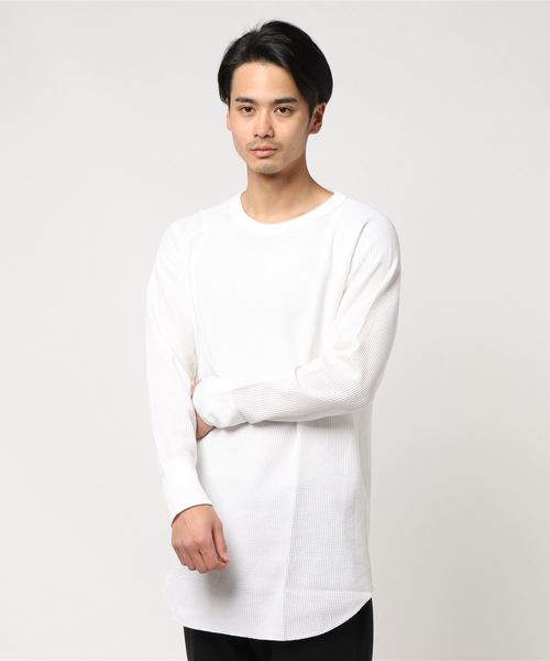 JEMORGAN(ジェーイーモーガン)の「JEMORGAN / サーマル長袖ラグランスリーブTシャツ ロング丈クルー(Tシャツ/カットソー・メンズ・ワインレッド/ホワイト/グレー/ブラック/ナチュラル・XL/M/S/L)」の8枚目の写真