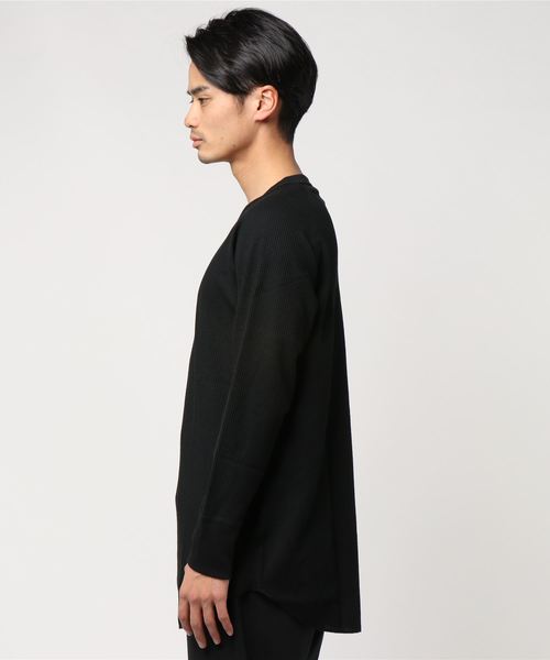 JEMORGAN(ジェーイーモーガン)の「JEMORGAN / サーマル長袖ラグランスリーブTシャツ ロング丈クルー(Tシャツ/カットソー・メンズ・ワインレッド/ホワイト/グレー/ブラック/ナチュラル・XL/M/S/L)」の6枚目の写真