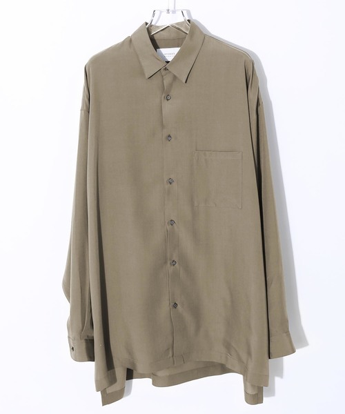STUDIOUS（ステュディオス）の「【STUDIOUS】ヴィンテージサテンビッグシルエットシャツ（シャツ/ブラウス・メンズ・ブルー/ネイビー/ベージュ/ブラック・1/2/3）」の10枚目の写真