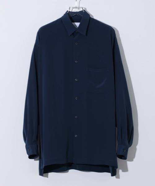 STUDIOUS（ステュディオス）の「【STUDIOUS】ヴィンテージサテンビッグシルエットシャツ（シャツ/ブラウス・メンズ・ブルー/ネイビー/ベージュ/ブラック・1/2/3）」の22枚目の写真