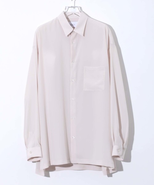 STUDIOUS（ステュディオス）の「【STUDIOUS】ヴィンテージサテンビッグシルエットシャツ（シャツ/ブラウス・メンズ・ブルー/ネイビー/ベージュ/ブラック・1/2/3）」の20枚目の写真