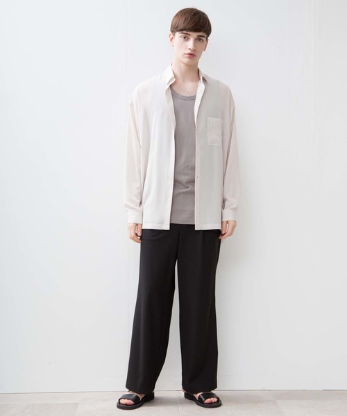 STUDIOUS（ステュディオス）の「【STUDIOUS】ヴィンテージサテンビッグシルエットシャツ（シャツ/ブラウス・メンズ・ブルー/ネイビー/ベージュ/ブラック・1/2/3）」の18枚目の写真