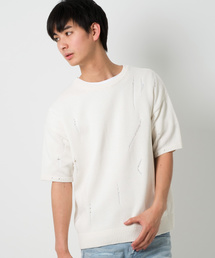 オーバーサイズプルオーバーニットソー/ニットカットソー