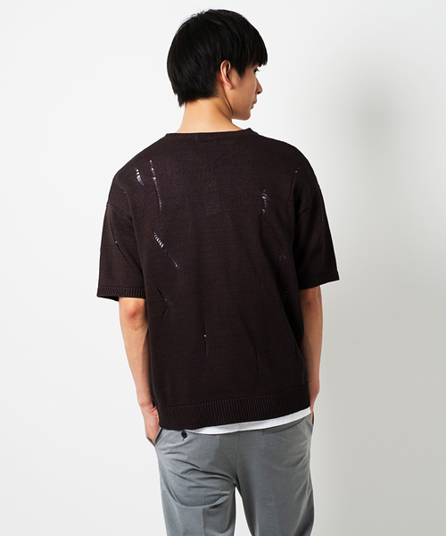 GOSTAR DE FUGA（ゴスタール ジフーガ）の「オーバーサイズプルオーバーニットソー/ニットカットソー（ニット/セーター・メンズ・ホワイト/チャコールグレー/ネイビー・M/L）」の8枚目の写真