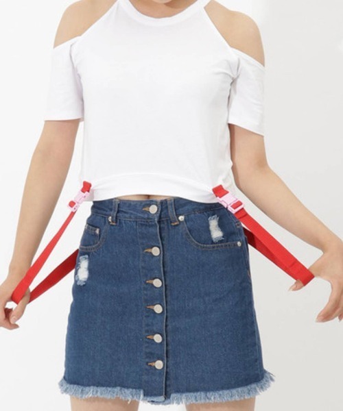 SAMANTHAVEGA（サマンサベガ）の「オフショルダーストラップ付きTシャツ（その他トップス・レディース・ブラック/ホワイト/ピンク・FREE）」の12枚目の写真