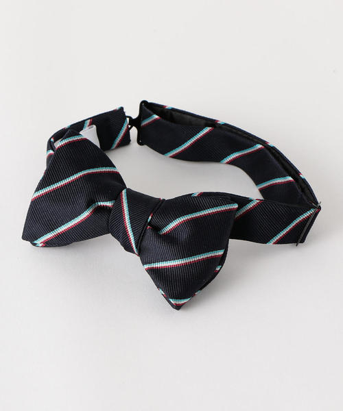 green label relaxing(グリーンレーベルリラクシング)の「ストライプ ボウタイ ◆(蝶ネクタイ・メンズ・モカ/ネイビー・FREE)」の1枚目の写真